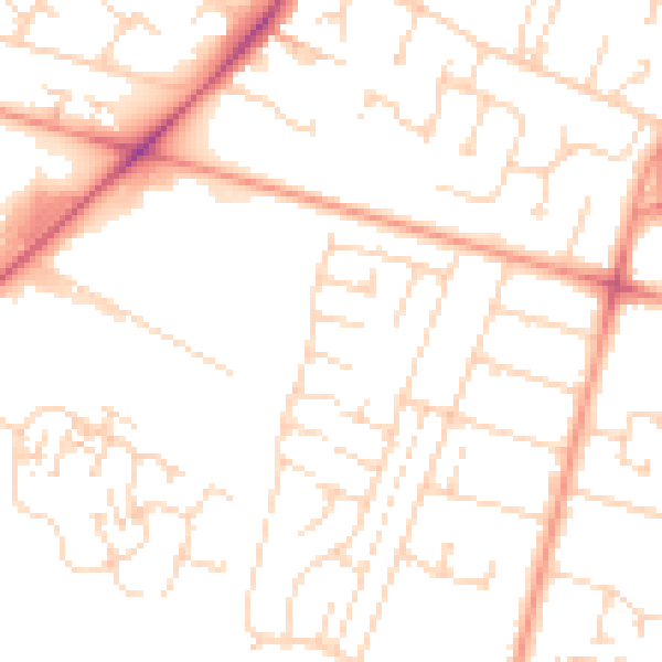 Daytime road noise heatmap for HU8 0EX