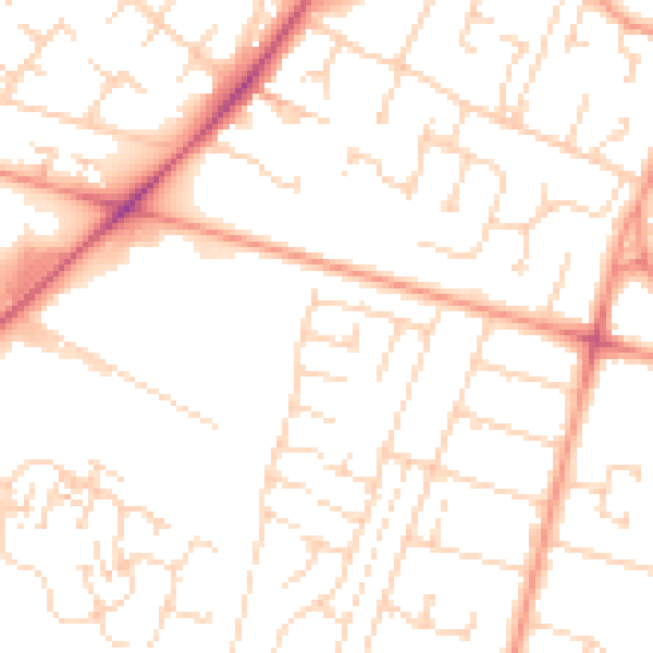 Daytime road noise heatmap for HU8 0EY