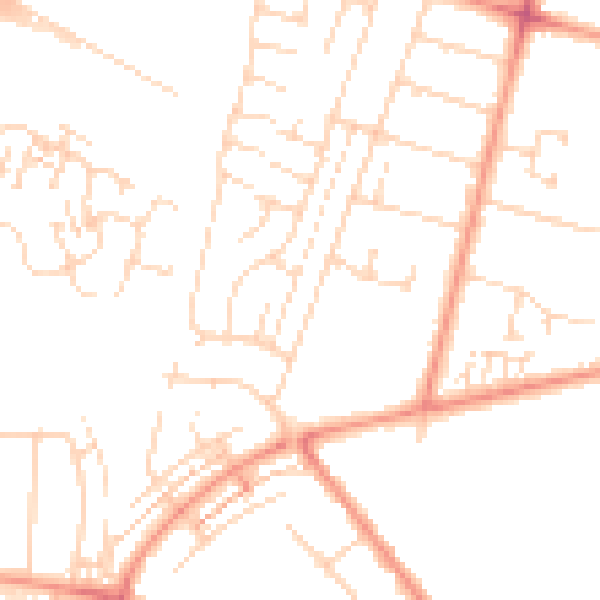 Daytime road noise heatmap for HU8 0EZ