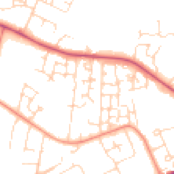 Daytime road noise heatmap for HU8 0FD