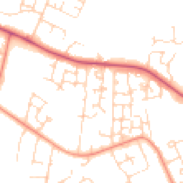 Daytime road noise heatmap for HU8 0FF
