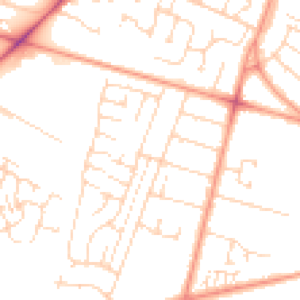 Daytime road noise heatmap for HU8 0HG