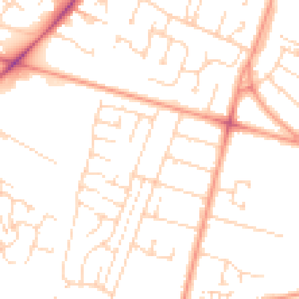 Daytime road noise heatmap for HU8 0HH