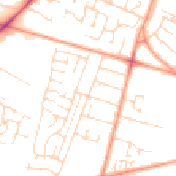 Daytime road noise heatmap for HU8 0HL