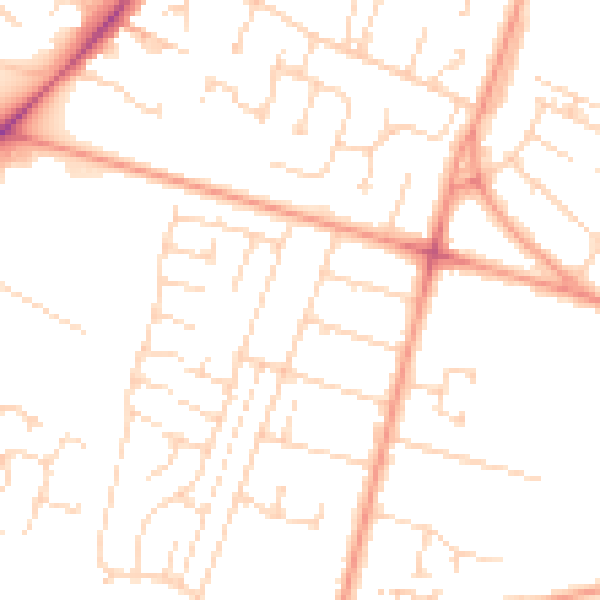Daytime road noise heatmap for HU8 0HP
