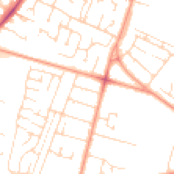 Daytime road noise heatmap for HU8 0HR