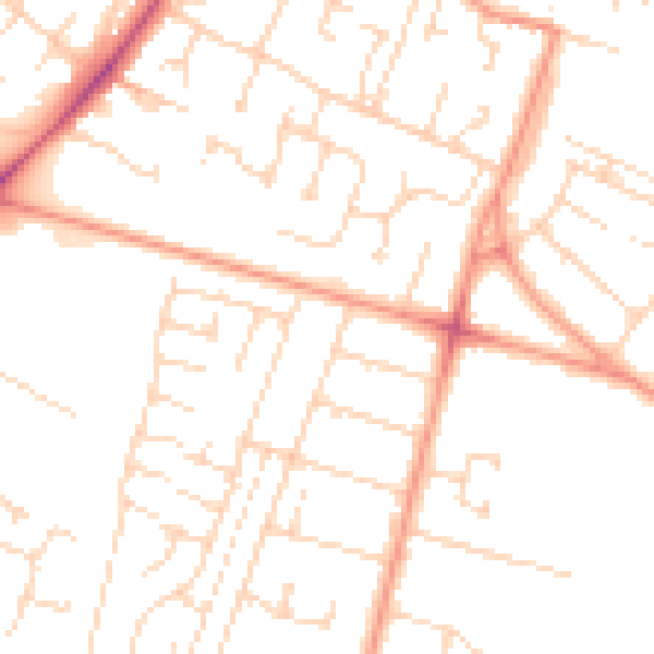 Daytime road noise heatmap for HU8 0HS