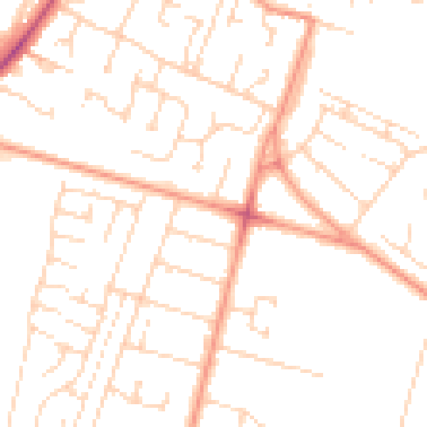 Daytime road noise heatmap for HU8 0HT