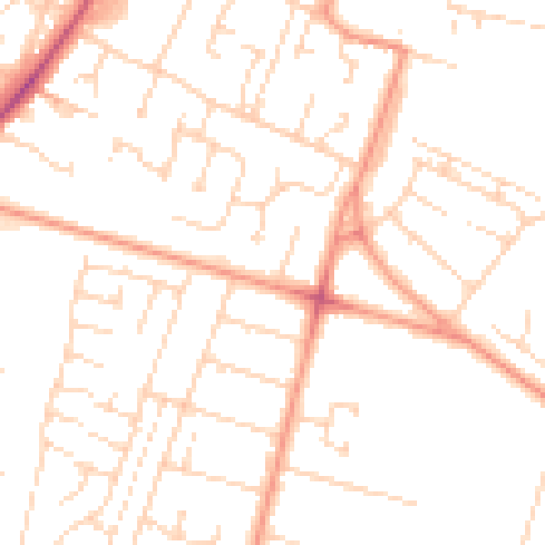 Daytime road noise heatmap for HU8 0HU