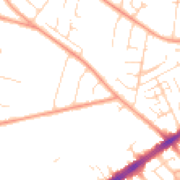Daytime road noise heatmap for HU8 0LT