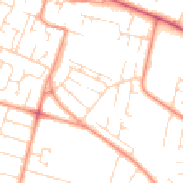 Daytime road noise heatmap for HU8 0NE
