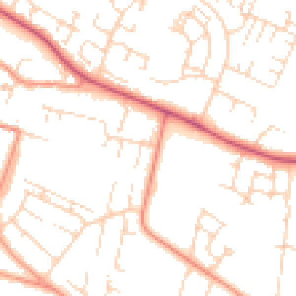 Daytime road noise heatmap for HU8 0PE