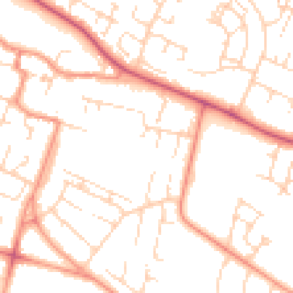 Daytime road noise heatmap for HU8 0PS