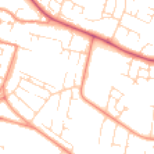 Daytime road noise heatmap for HU8 0PZ
