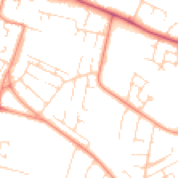 Daytime road noise heatmap for HU8 0QL