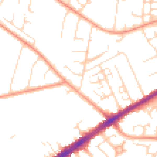 Daytime road noise heatmap for HU8 0SH