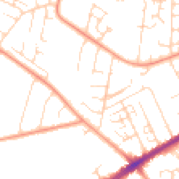 Daytime road noise heatmap for HU8 0SP