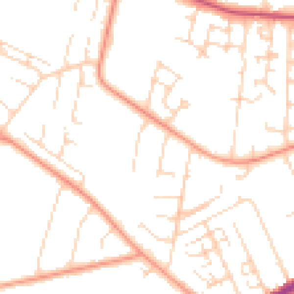 Daytime road noise heatmap for HU8 0SS