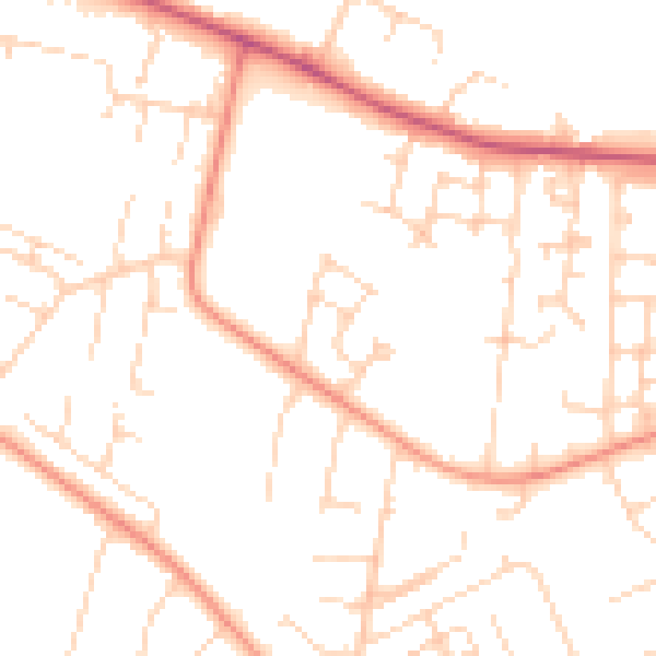 Daytime road noise heatmap for HU8 0TE