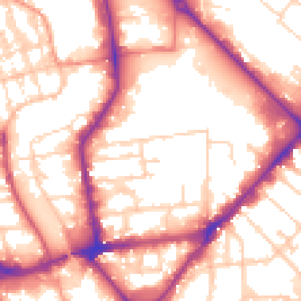 Daytime road noise heatmap for HU8 7HL