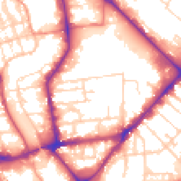 Daytime road noise heatmap for HU8 7HN