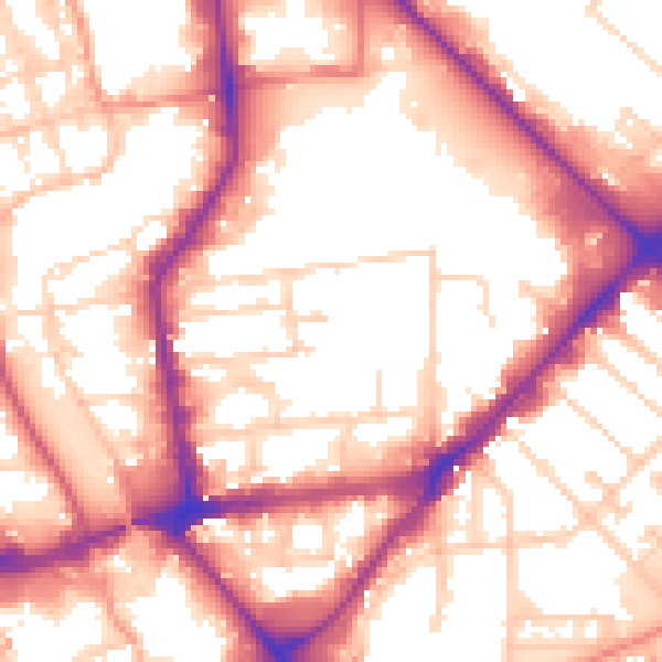 Daytime road noise heatmap for HU8 7HP
