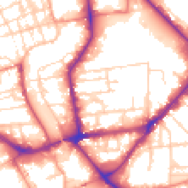 Daytime road noise heatmap for HU8 7HU