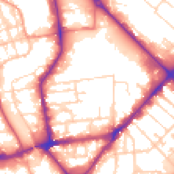 Daytime road noise heatmap for HU8 7HW