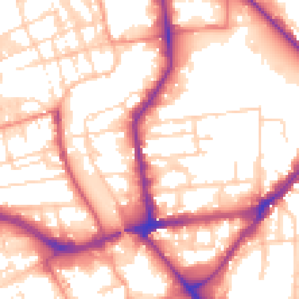 Daytime road noise heatmap for HU8 7JA
