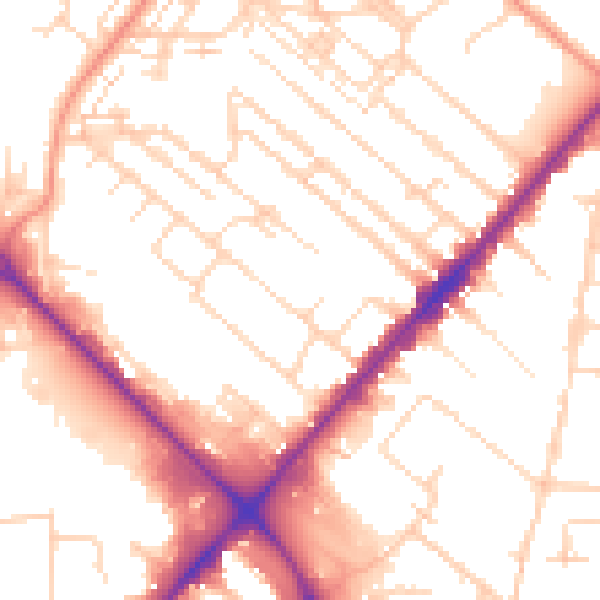Daytime road noise heatmap for HU8 7RL