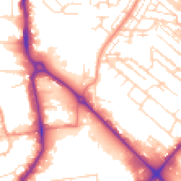 Daytime road noise heatmap for HU8 7RR