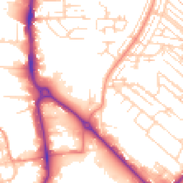 Daytime road noise heatmap for HU8 7RY