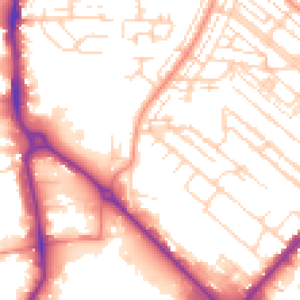 Daytime road noise heatmap for HU8 7SB