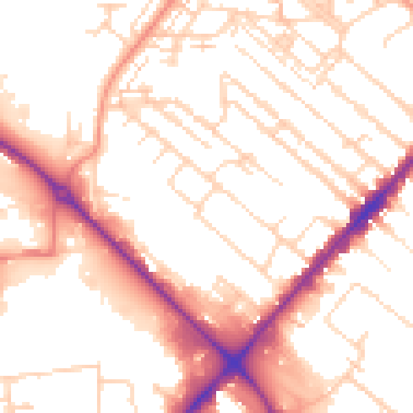 Daytime road noise heatmap for HU8 7SH