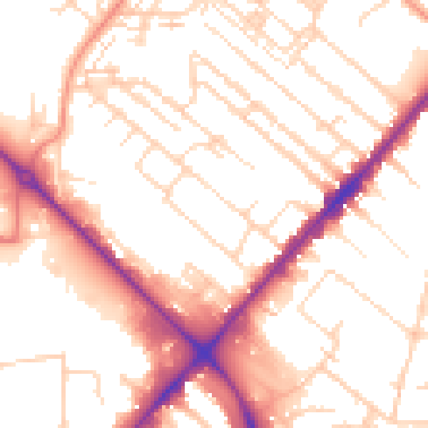 Daytime road noise heatmap for HU8 7SL