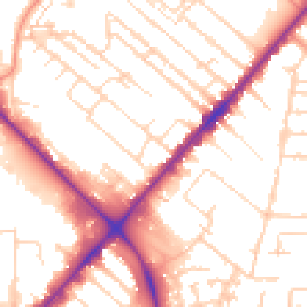 Daytime road noise heatmap for HU8 7SR