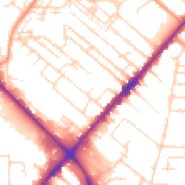 Daytime road noise heatmap for HU8 7SX