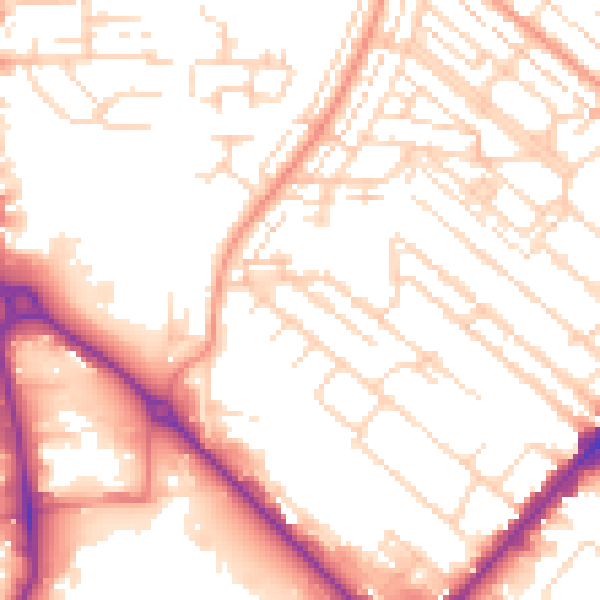 Daytime road noise heatmap for HU8 7TF