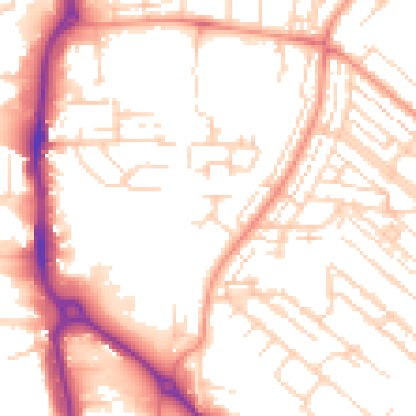 Daytime road noise heatmap for HU8 7TQ