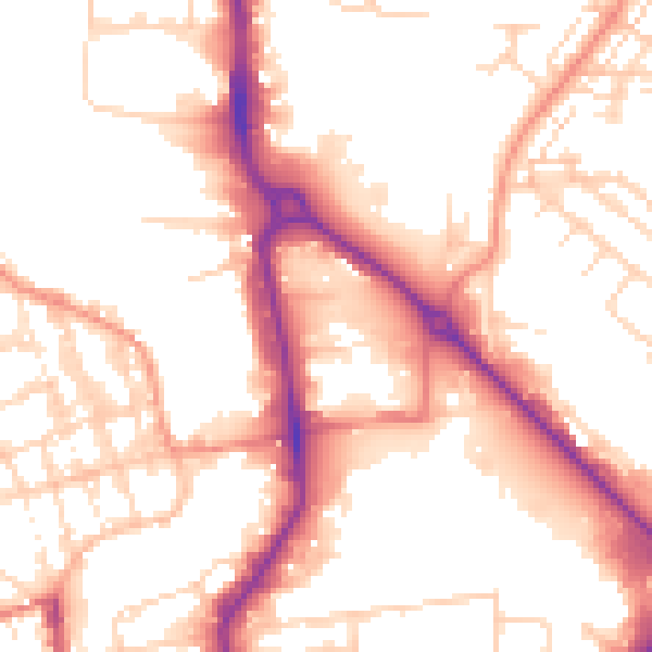 Daytime road noise heatmap for HU8 8AQ