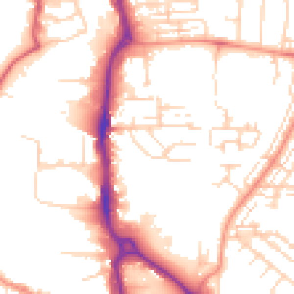 Daytime road noise heatmap for HU8 8DY