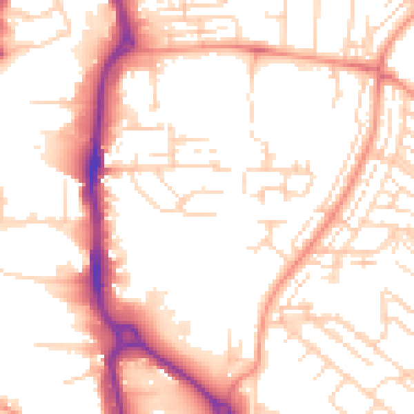 Daytime road noise heatmap for HU8 8EF