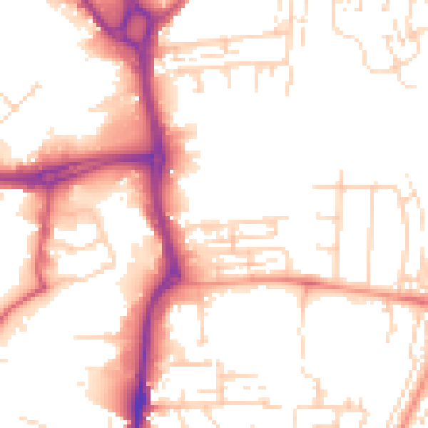 Daytime road noise heatmap for HU8 8EP