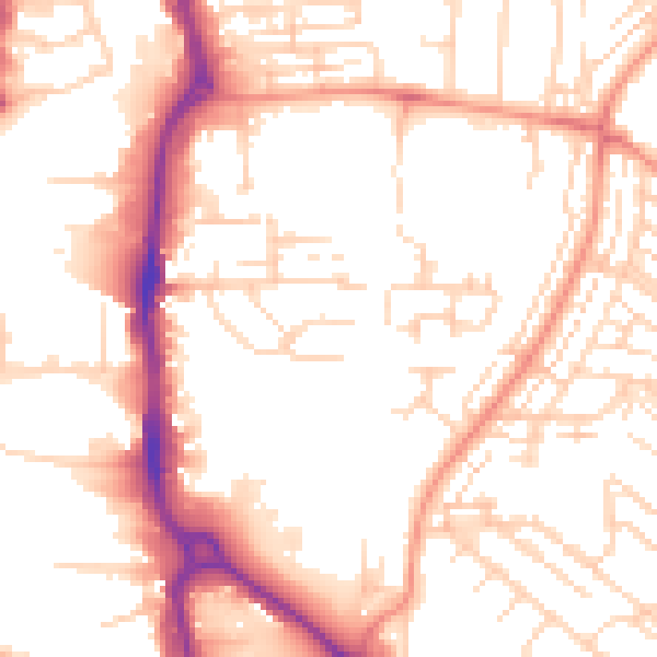 Daytime road noise heatmap for HU8 8HQ
