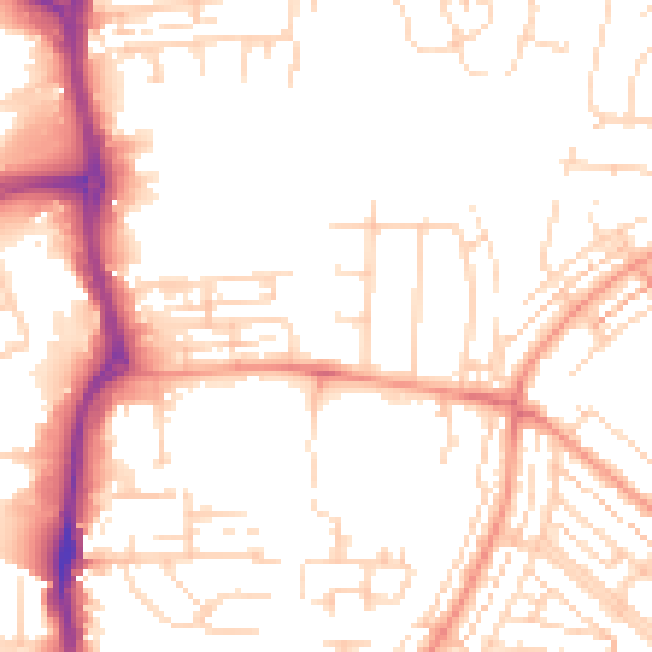 Daytime road noise heatmap for HU8 8HX