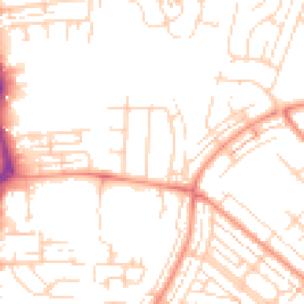Daytime road noise heatmap for HU8 8JE