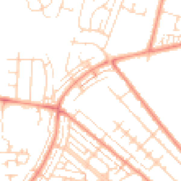 Daytime road noise heatmap for HU8 8JL