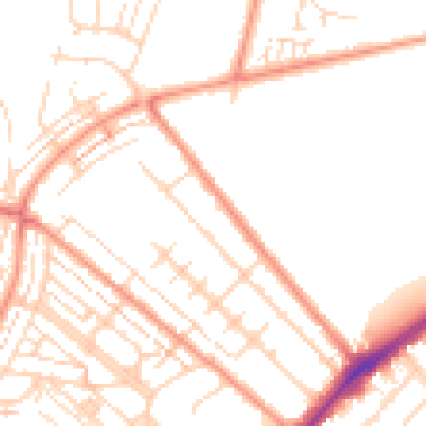 Daytime road noise heatmap for HU8 8JZ