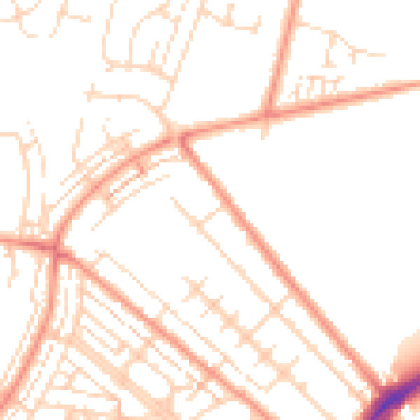 Daytime road noise heatmap for HU8 8LB
