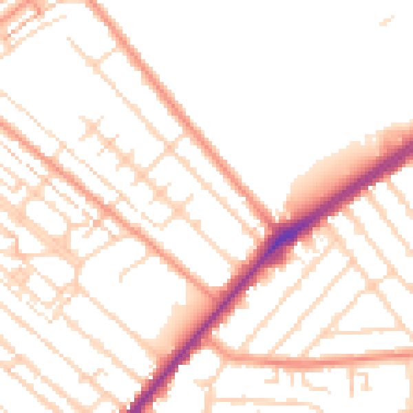Daytime road noise heatmap for HU8 8LS